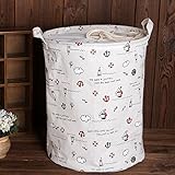 コットン折りたたみ式防水Large Laundry Hamperバケット蓋ストレージDirty Clothes Toys for Kids