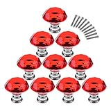 10pcs 30 mmクリスタルガラスダイヤモンド形状キャビネットノブ食器棚引き出しプルハンドル – ピンク 5T61650051R32Y273