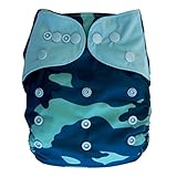 Charcoal Bamboo AIO All In One Cloth Diaper with Pocket (Camo) by Ecoable