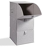 iOCHOW 収納ボックス 三段構造 不織布 組立簡単 33×37×69cm 大容量高耐久収納ケース おしゃれ グレー