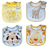 よだれかけ スタイ ビブ 4枚セット 三層 コットン 防水 ベビー 出産祝い 誕生日 プレゼント　キッズ　女の子　男の子