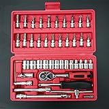 ETGtek(TM) 1セット46PCS ソケットセット車の修復ツール ラチェット トルクスチールレンチ