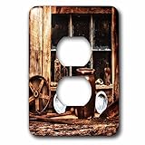 3dRose lsp_202973_6 Rust and Wood Old Western Scene at Daffodil Hill In California - 2 Plug Outlet C
