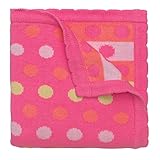 Elegant Baby 100% Cotton Sweater Knit Blanket, Raspberry Dots, 30 X 40 by Elegant Baby