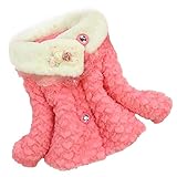 Tonsee ベビー ガールズ 超可愛い コート ジャケット 冬 暖かい アウターウェア 防寒 (1-2歳, ホットピンク)