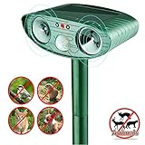 FSDUALWIN 超音波 動物撃退器 害虫駆除器 ソーラー式 ネコ除け ネズミよけ 猫よけ 鳥よけ 動物よけ 野生動物対策器 鳥、野良猫、犬対策 撃退 駆除 簡単設置 庭園保護 子供やペットにも安心