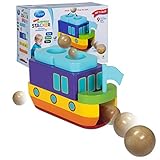 Wooden Toy Boat Stacker - "SS Ahoy" - Build, then Drop the Ball and Guess Where it Comes Out! - Incl