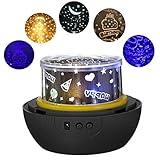 プロジェクターランプ、Glime夜間ライトロマンチックスターライト、3プロジェクト映画Changeable : Stars / Ocean /誕生日、3明るさ調光機能付き、USBバッテリーforキッズ