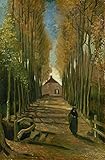 Van Gogh 秋ポプラアベニュー Avenue Of Poplars In Autumn キャンバス複製画 40X60cm 風景 絵画 完全に立体に複製 3D 印刷 美術品 部屋 壁掛け