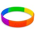 [AWARENESS RIBBON] シリコンブレスレット レインボーリボン LGBT LGBTQ 虹 フリーサイズ