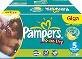 Pampers Baby-Dry Size 5 (24-55 lbs/11-25 kg) Nappies - Giga Pack of 124 Nappies