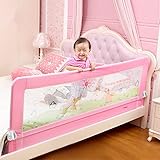 DEWEL ベッドフェンス　ベッドレール　掛け布団のずれ防止　ベビーベッドガード　ポータブル　オシャレ　丈夫　一枚 (ピンク, 1.8ｍ)