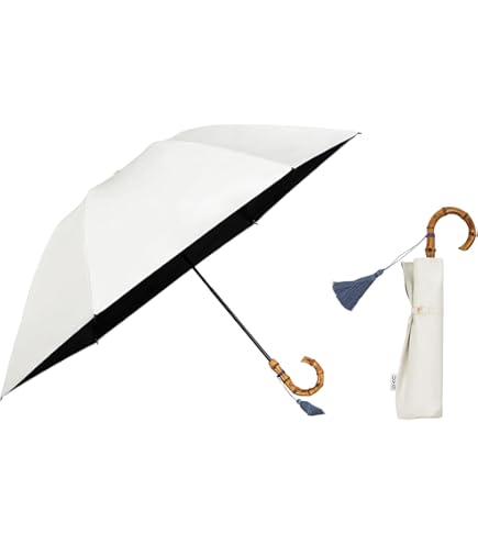 【新品タグ付】最強の日傘 UVOウーボ　3段式 オフホワイト　タッセル　晴雨兼用 Amazon.co.jp: Wpc. 最強の日傘 UVO(ウーボ)折りたたみ傘／3段 無地