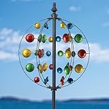 Bits and Pieces – マルチカラーCyclone円形Wind Spinner – UniqueアウトドアWindspinner – 芝生と庭飾りLawnオーナメント風ミルGarden S