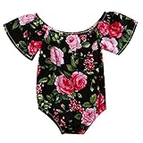 Cutelove 子供 女の子　幼児　赤ちゃん　ベビースーツ　ボディスーツ　カバーオール　ジャンプスーツ　黒　花柄　ロンパース　三角　夏　ふわふわ飛び袖　可愛い　素敵　コットン　スカート　ワンピース