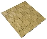 人工木 ジョイントパネル チェックタイプ 約幅30×奥行30×厚さ2cm ナチュラル 9枚セット