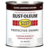 Rust-Oleum 7775502 Protective Enamel Paint Stops Rust, 32-Ounce, Gloss Leather Brown [並行輸入品]