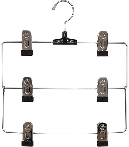サワジ ノンスリップスカートハンガー 4段 シルバー スラックスハンガー4段 Amazon.co.jp: サワフジ ノンスリップスカートハンガー4段 SB-06
