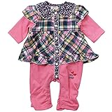 《秋冬春対応》 CHILD CHAMP(チャイルド チャンプ) 裏毛&先染めチェックスカート付カバーオール 70cm/P NO.C-271019