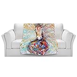 ブランケットウルトラソフトFuzzy 4サイズ！DIANOCHEデザインからby Karen Tarlton Wild Horse RunホームDecor Unique Designer芸術的スタイリ