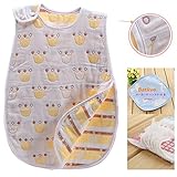 6重ガーゼ 高品質 ふわふわ 肌触り抜群 スリーパー めくれ防止 ボタン開閉式 寝袋 クラウン柄 イエロー 40*60 cm