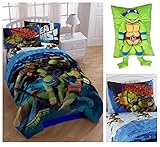 Teenage Mutant Ninja Turtles TMNT Bedding Comforter Set with Sheets and Character Pillow - Twin [並行輸