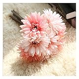 造花 ガーベラ花束 結婚式 ホーム パーティー用　飾り1本セット7花 (ピンク)