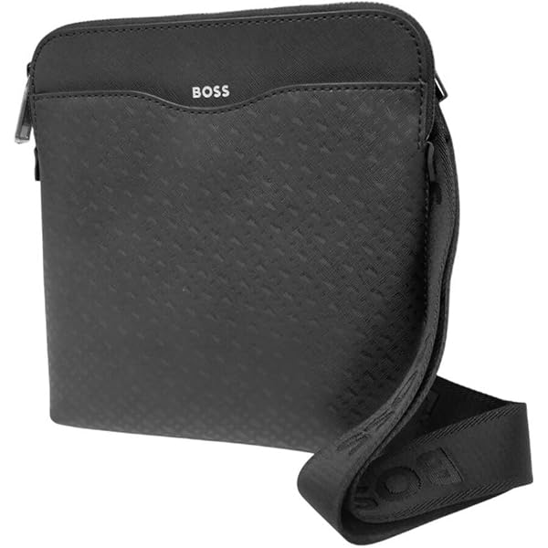 HUGO BOSS ブラックレザーショルダーバッグ HUGO BOSS 黒 レザー ショルダーバッグ 【公式通販】