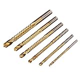 Generic 6Pcs 3/4/5/6/6.5/8Mm Titanium Coated Drill Bits Hole Saw Grooving Set