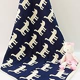 Cute Minorおくるみ ひざ掛け ブランケット 綿100%　4重ガーゼ 生地べびー　子供ギフト包装可 (ネイビー)