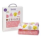 Snuz Moses Basket/Pram Fitted Sheets - Little Tweets Bird Print by The Little Green Sheep