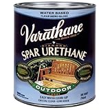 Rust-Oleum Varathane 250241H 1-Quart Classic Clear Water Based Outdoor Spar Urethane, Semi Gloss Fin