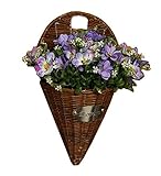 人工花バスケットコスモスパープルとバスケットフェイク花ハンギング