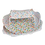 【ノーブランド品】 幼児用　赤ん坊用　夏　ベビー蚊帳　折り畳み式　トラベルネット　かわいい　蚊帳テント　全2色選ぶ - カラフル