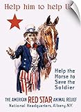 ジョン・Parrot壁Peel「ヴィンテージ世界大戦壁アートプリントポスターのUncle Sam With A Horse 26" x 36" 1924964_14_26x36_none
