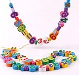 ひも通し創意積み木知育玩具木製勉強数字 幼児教育キッズ 子供3歳からプレゼント おもちゃ遊具遊んで学ぼうさまざまな能力の発育を促進