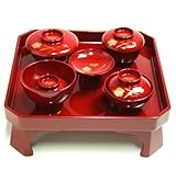 手描き　吉祥松竹梅蒔絵　お食い初め食器セット【男の子用】　歯固めの石進呈