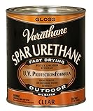 Rust-Oleum Varathane 242180H 1-Quart Classic Clear Oil Based Outdoor Spar 275 Voc Urethane, Gloss Fi