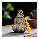 BRFDC 大人の葬儀のCeramicの陶磁器の湿気の防止の少量の人間の灰のための手作りの火葬のUr 5色の創造的なひょうたん (Color : White, Size : 7X11cm)