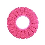 (Hot Pink) - Standard Pumpkin Pattern Cushion Comfortable Velvet Coral Toilet Seat Cover (Hot pink)
