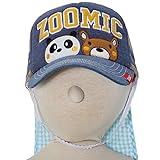 2017年 夏物 ZOOMIC 日よけ付 メッシュキャップ 帽子 ブルー-ブラウン◇54cm