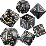 LIANHATA 多面体 ダイス サイコロ セット アクリル 7個入り D20 D12 D10 D8 D6 D4 神話TRPG MTG カードゲーム テーブルゲーム用 4面 6面 8面 10面 12面 20面 (黒×白)