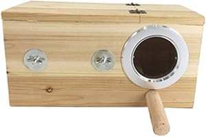 Aeon hum 巣箱 横式 天然木材 インコ オウム巣箱 孵化 繁殖 オカメ セキセイ ボタン コガネメキシコ コザクラ マメルリハ ウロコ アキクサ(サイズL 右タイプ)
