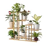 HCHWH マルチフロアフラワーバルコニーバルコニー竹クリエイティブ植物フレームガーデン盆栽フラワーシェルフ90 * 85 * 25センチメートル