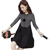 Jocolate(ジョコレート) レディース マタニティ ワンピース チュニック ストライプ柄 着やせ オーバーサイズ (XL)