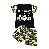 Tovadoo 子供服　二点セット　Tシャツ＋ショートパンツ　半袖　迷彩　アルファベット柄　コットン　ファッション　可愛い　おしゃれ　爽やか　子供の日　通園　通学　旅行　プレゼント　男の子　キッズ