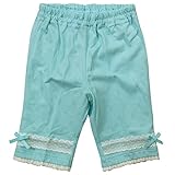 《初夏盛夏対応》(日本製) Pample Mousse(パンプルムース) 天竺ジャガード裾レース五分丈パンツ 80cm /MI NO.DP-72303