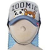 2017年 夏物 ZOOMIC 日よけ付 メッシュキャップ 帽子 グレー-ネイビー◇52cm