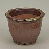いよじ園 【盆栽鉢】 小石原焼/丸外縁寸胴鉢【辰砂釉】【左右8.5cm】【ミニ鉢～小鉢】
