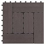 ジョイントタイル 十文字溝付 ダークブラウン